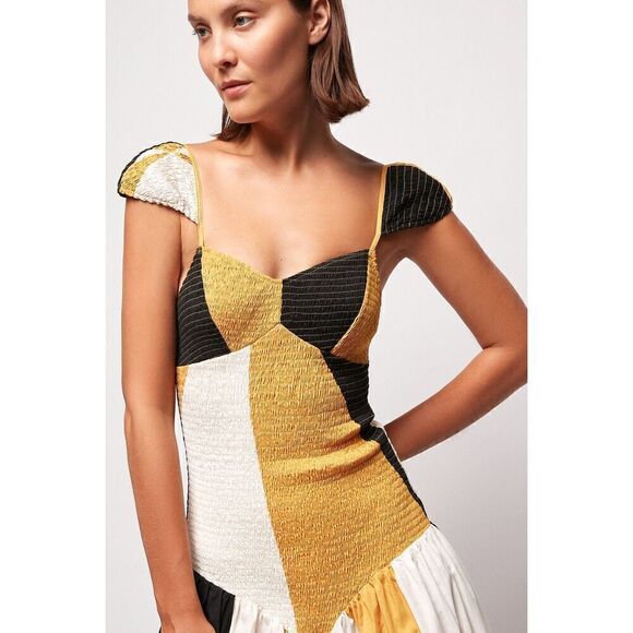 SWF CAP SLEEVE SHIRRED Maxi Dress - Future Focused size S NWT $399 - Picture 5 of 9